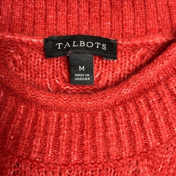 Talbots Women's Wool & Alpaca Blend Long Sleeve Cable Knit Sweater Size Medium - Picture 3 of 4